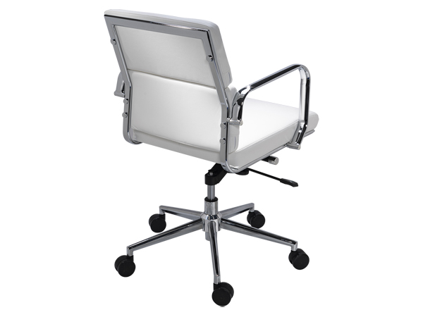 CEOC-017 | Ace Mid Back Office Chair, White, Back -- Trade Show Furniture Rental